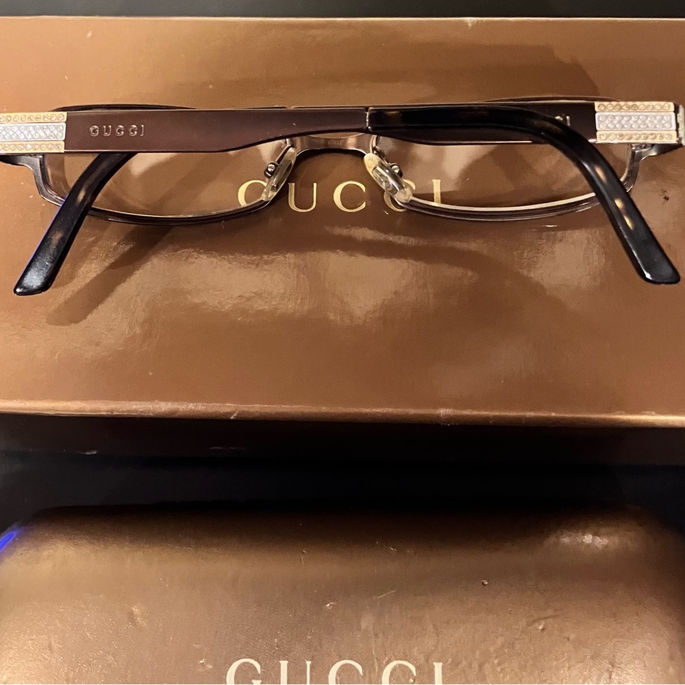 🎈🍃 GUCCI | GG 2769 / Strass Eyeglasses, Case & Box Bronze Italy - Picture 5 of 15
